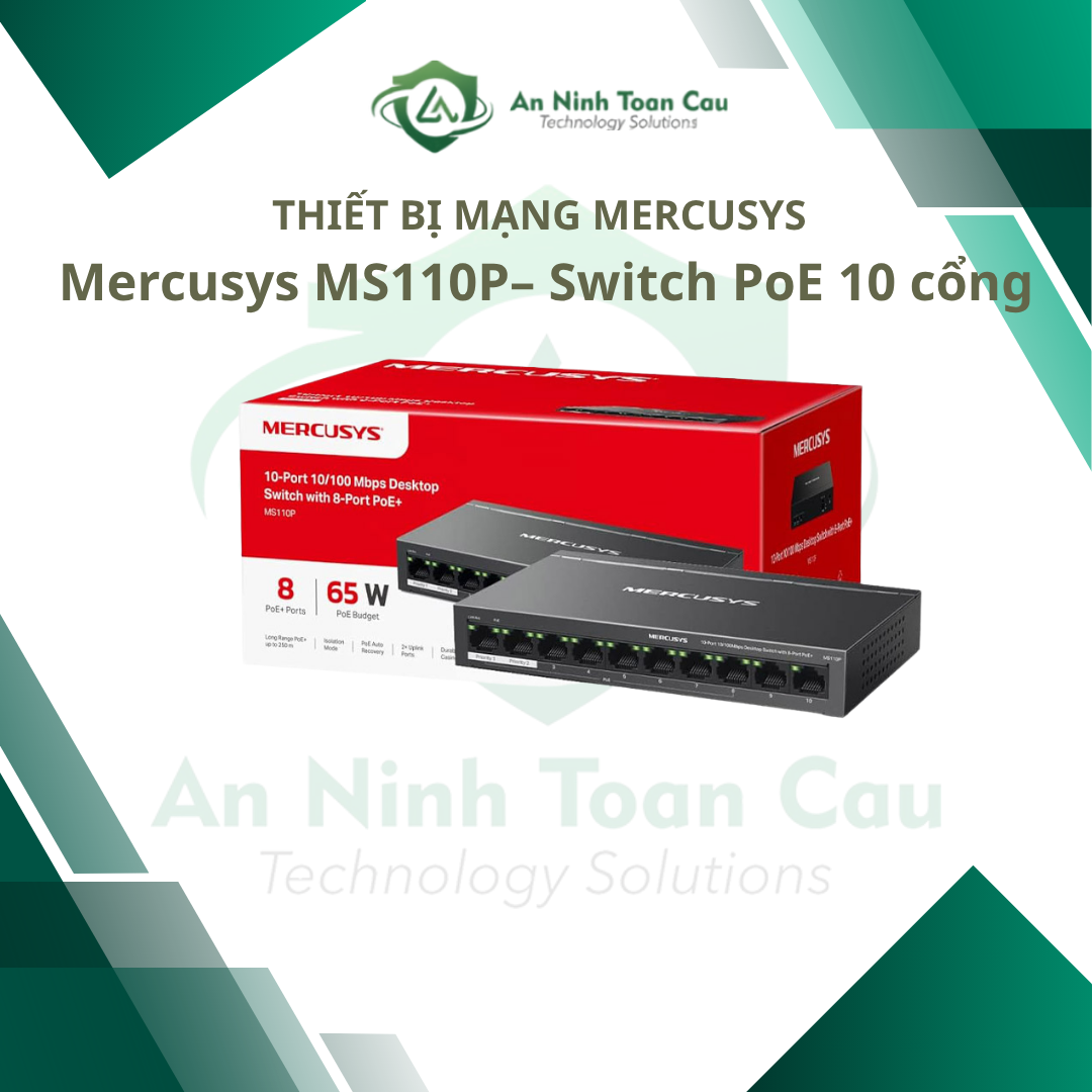 Mercusys MS110P– Switch PoE 10 cong