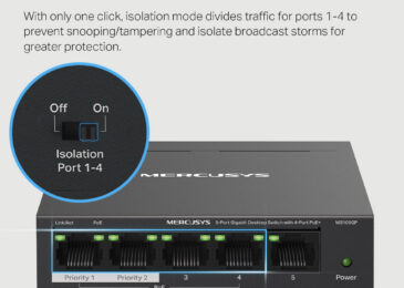 switch 5 cong gigabit voi 4 cong poe mercusys ms105gp 6